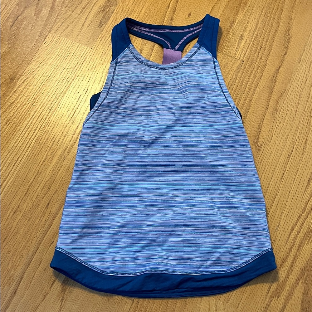Ivivva purple Blue Striped Get Loud Tank Top size 6